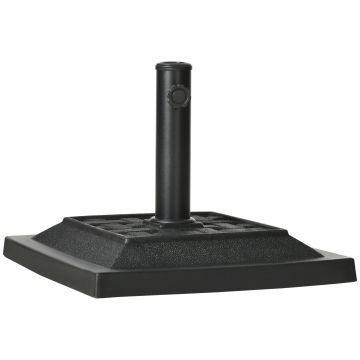 Outsunny Baza penru Umbrela de Gradina din Rasina  Greutate 12 kg pentru Stalpi Ø32-38-48 mm, 44x44x33 cm,Neagra | Aosom Romania