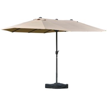 Outsunny Umbrele de Gradina Dubla 460x270cm cu Manivela si Baza Transversala | Aosom Romania