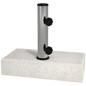 Outsunny Baza Umbrelă Gradină 25kg Granit Oțel Inoxidabil pentru Stâlpi Ø32-48mm | Aosom Romania