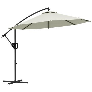 Umbrelă de soare 3 (m) în consolă cu bază transversală Outsunny | Aosom Romania