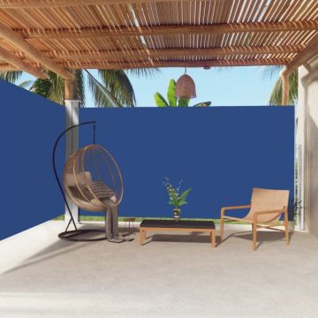 Copertină laterală retractabilă, albastru, 200x600 cm