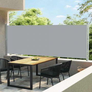 Copertină laterală retractabilă de terasă, gri, 600 x 160 cm
