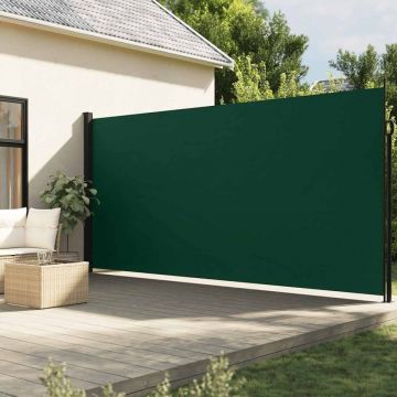 Copertină laterală retractabilă, verde închis, 200x600 cm