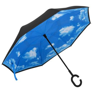 Gossi umbrela cu maner in forma de c, negru, 108 cm