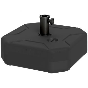 Outsunny Bază Pătrată pentru Umbrelă, Suport Greu pentru Umbrele de Exterior, Umplibil cu Nisip până la 25kg sau cu Apă până la 20kg, pentru Grădină, Piscină, Negru | Aosom Romania