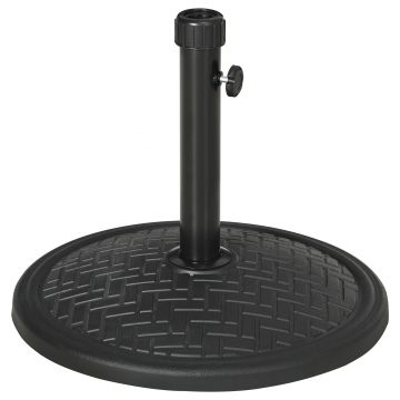 Outsunny Bază pentru Umbrelă cu Buton Reglabil, Ø46x34 cm, Negru | Aosom Romania