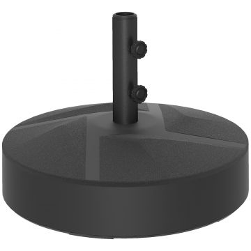 Outsunny Bază pentru Umbrelă Reumplibilă cu Apă 25kg/Nisip 30kg, pentru Tije de Umbrelă Ø36/38/48 mm, Negru | Aosom Romania