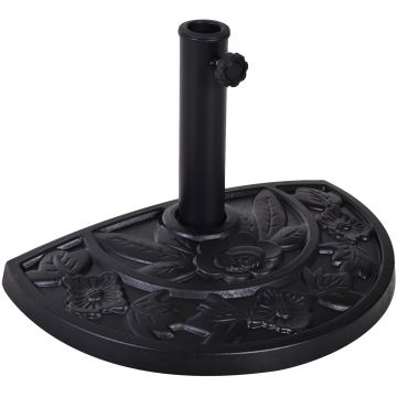 Outsunny Bază pentru Umbrelă Semicirculară de Ø38 mm si Ø48 mm cu Manivelă, 50x31x32 cm, Negru | Aosom Romania
