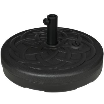 Outsunny Bază pentru Umbrele cu Stâlpi Ø38/48mm și Umplere cu 25 kg de Apă sau 35 kg de Nisip, Ø56x30.5 cm, Negru | Aosom Romania