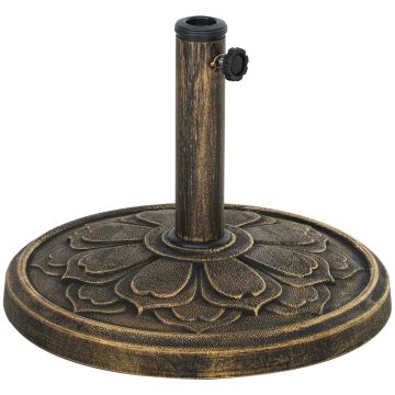 Outsunny Bază Rotundă pentru Umbrela cu Stâlpi de 34, 38, 48 mm, Φ46x33 cm, Bronz | Aosom Romania