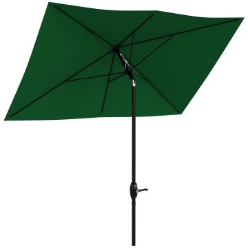 Outsunny Ombrellone da Giardino 2x3m Inclinabile e Apertura a Manovella Grigio | Aosom Romania
