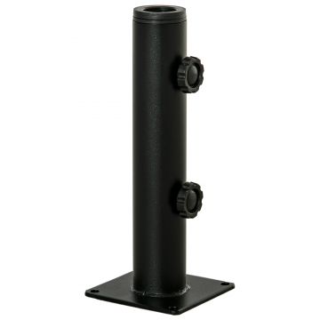 Outsunny Picior de umbrelă, tub reglabil din metal pentru tija Ø 34, 38 și 48 mm, negru | Aosom Romania
