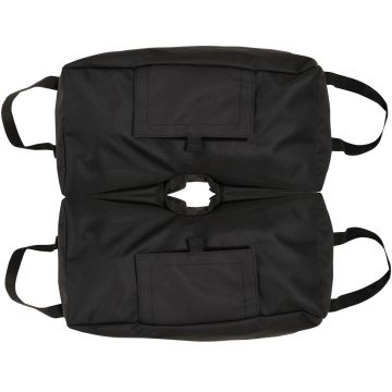 Outsunny Set 2 Baze pentru Umbrelă cu Sac Reîncărcabil cu 50 kg de Nisip, Mânere și Lopată, 50x25x18 cm, Negru | Aosom Romania