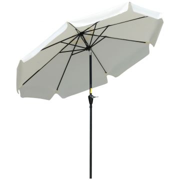 Outsunny Umbrelă de Grădină Înclinabilă cu Deschidere cu Manivelă și Orificiu de Aerisire, Ø266x248.5 cm, Crem | Aosom Romania