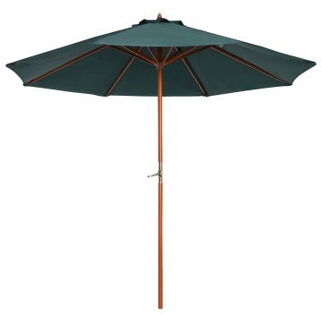 Outsunny umbrela de gradina, suport lemn, 270x250 cm, verde | Aosom Ro