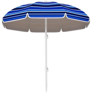 Outsunny Umbrelă de plajă Ø 1,8 m mare umbrelă inclinabilă pliabilă protecție solară UPF50+ ușoară geantă de transport multicolor | Aosom Romania