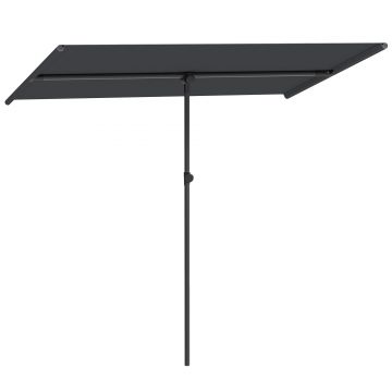 Outsunny Umbrelă de Soare cu Protecție UPF 50+, Înclinare la 180° și Înălțime Reglabilă, 150x205x120-215 cm, Gri Închis | Aosom Romania