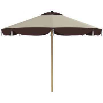 Outsunny Umbrelă de Soare cu UPF 50+ și 8 spițe, Φ2,66x2,34 m, Bej | Aosom Romania
