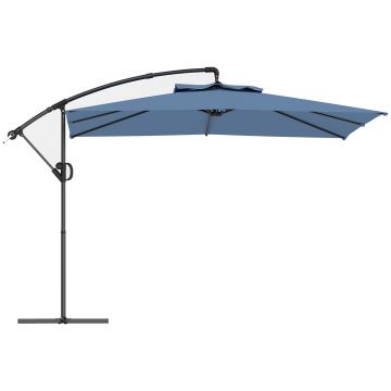 Outsunny Umbrelă de Soare Suspendată cu Rotire la 360°, Mâner cu Manivelă și Înclinare, 300x325x230 cm, Kaki | Aosom Romania