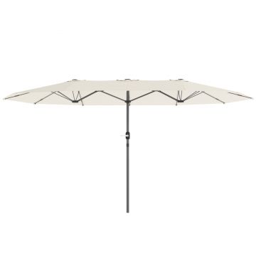 Outsunny Umbrelă dublă 436 x 260 cm, Protecție UV, Umbrelă de oțel cu manivelă, Ovală Bej | Aosom Romania