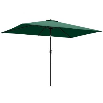Outsunny Umbrelă înclinabilă 300 x 200 cm pentru balcon cu manivelă, husă de protecție, verde | Aosom Romania