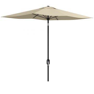 Outsunny Umbrelă rectangulară înclinabilă 2x3 m cu manivelă pânză din poliester impermeabilă de înaltă densitate 180g/m² crem | Aosom Romania