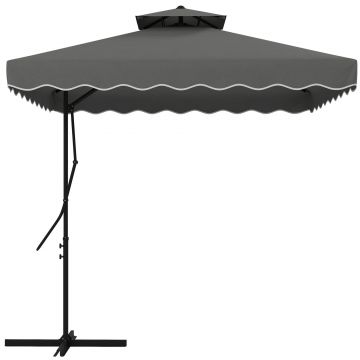 Outsunny Umbrelă Soare 2,5m Volane Duble Cruce | Aosom Romania