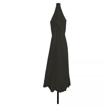 Parasol de grădină cu lumini LED ø395x245 cm, Negru