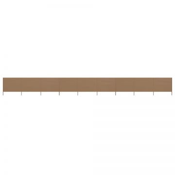 Paravan anti-vânt cu 9 panouri, gri taupe 1200 x 160 cm, textil