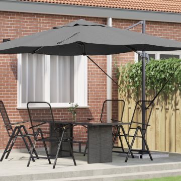 Umbra Cantilever Antracit Poliester, Oțel Vopsit cu Pulbere Mare