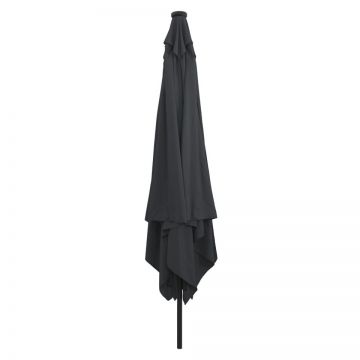 Umbrelă de grădină quadrată cu LED-uri 295x245 cm antracit