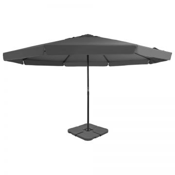 Umbrelă de soare de grădină, bază portabilă, antracit