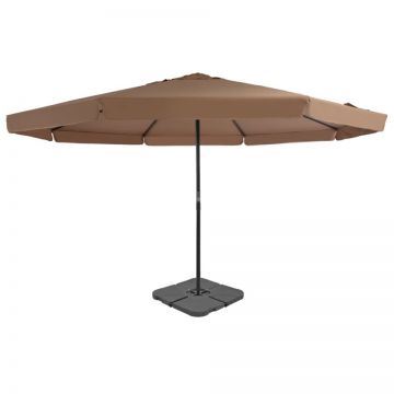Umbrelă de soare de grădină, bază portabilă, taupe