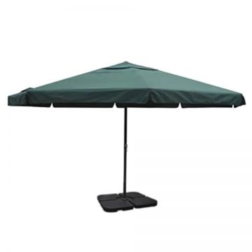 Umbrelă de soare de grădină din aluminiu, bază portabilă, verde